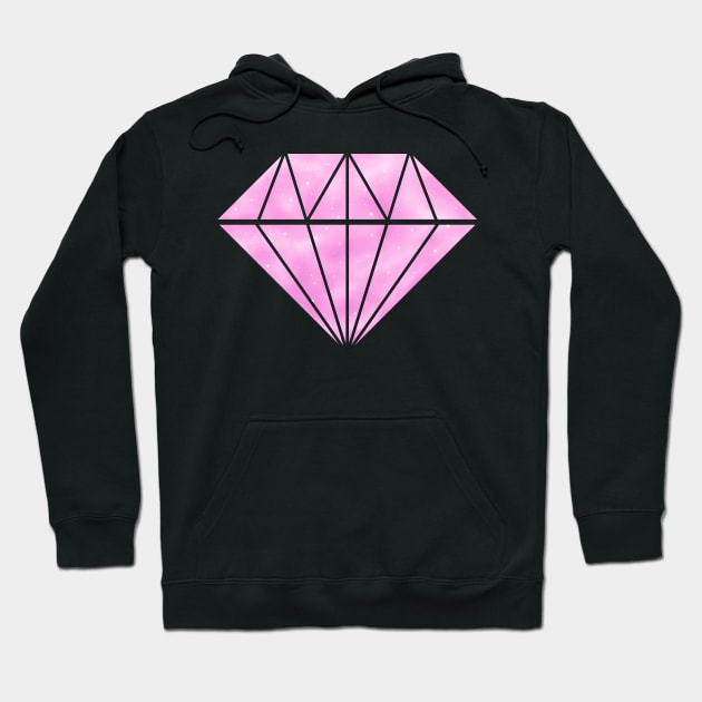 Bright Pink Diamond Hoodie by TotalGeekage